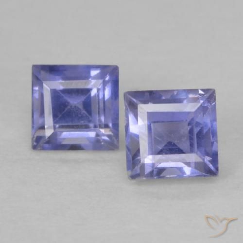 0.22ctw Naturale Viola bluastro scuro Iolite, Quadrato, VVS-VS