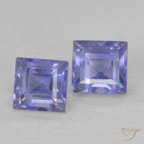 Gemme di Iolite Viola bluastro scuro naturale da 0.22 ct, Quadrato, VVS-VS