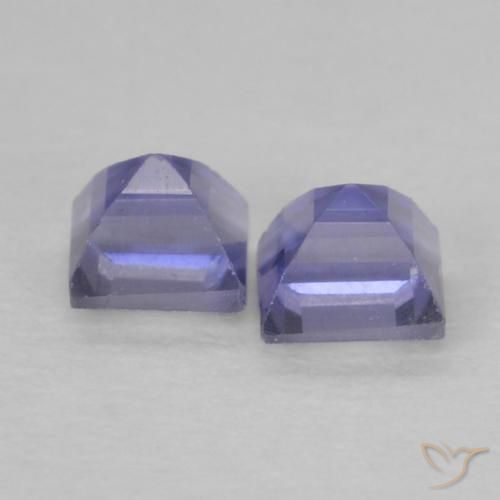 Gemme di Iolite Viola bluastro scuro naturale da 0.22 ct, Quadrato, VVS-VS