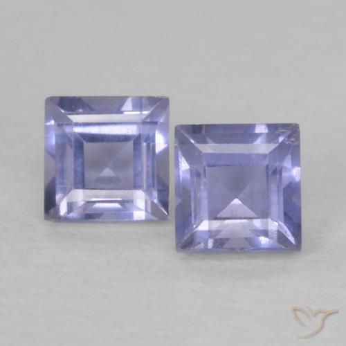 0.21ctw Naturale Viola bluastro scuro Iolite, Quadrato, VS