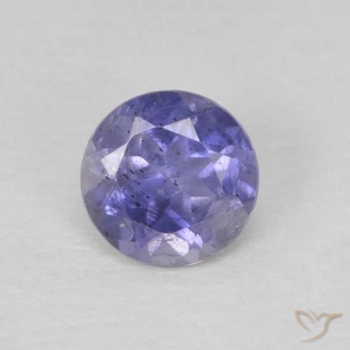 0.25ct Naturale Viola bluastro scuro Iolite, Rotondo, VS