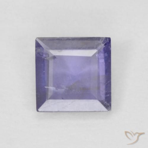 0.22ct Naturale Viola bluastro scuro Iolite, Quadrato, VS