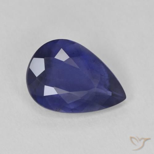 Iolite Blu scuro naturale da 1.81 ct, Forma a pera, VS