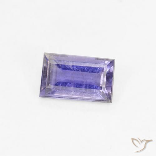 Iolite Intenso Viola Blu naturale da 0.24 ct, Taglio a baguette, VS