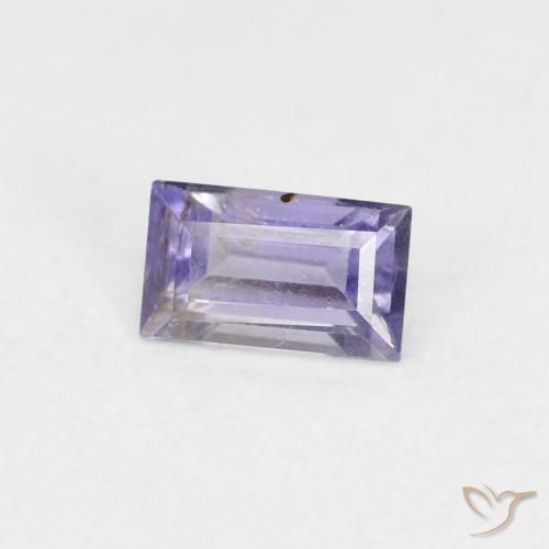 Iolite Viola bluastro scuro naturale da 0.29 ct, Taglio a baguette, VS