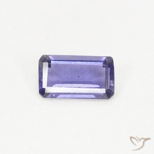 0.21ct Naturale Viola bluastro scuro Iolite, Taglio smeraldo, VS-SI