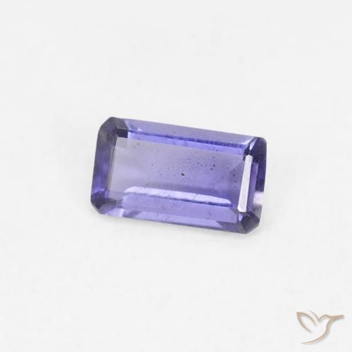 Iolite Viola bluastro scuro naturale da 0.21 ct, Ottagonale / Taglio smeraldo, VS-SI