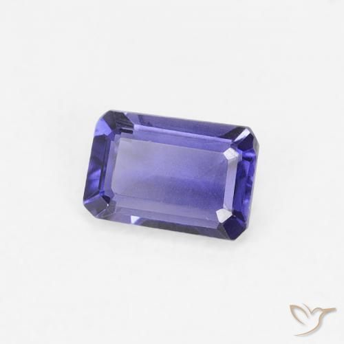 Iolite Viola bluastro scuro naturale da 0.24 ct, Ottagonale / Taglio smeraldo, VS