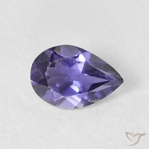 0.35ct Naturale Melanzane Viola Iolite, Forma a pera, VS