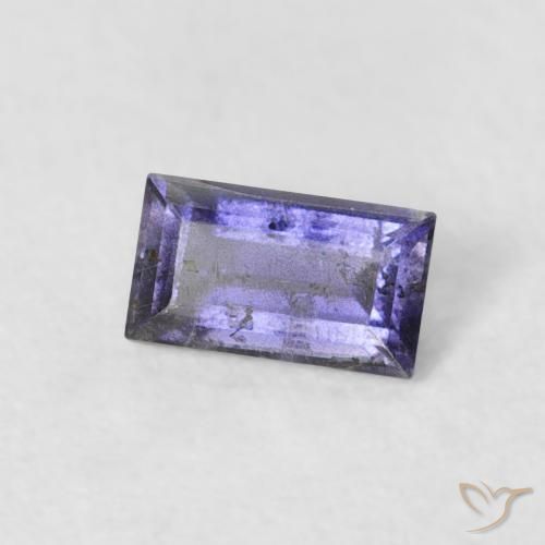 Iolite Viola scuro naturale da 0.26 ct, Taglio a baguette, VS-SI