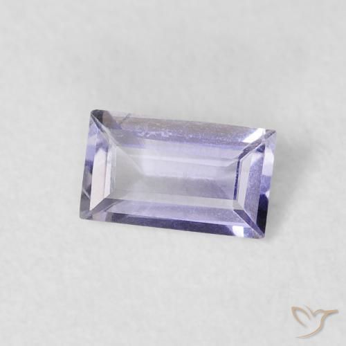 Iolite Viola rosato molto chiaro naturale da 0.18 ct, Taglio a baguette, VS-SI