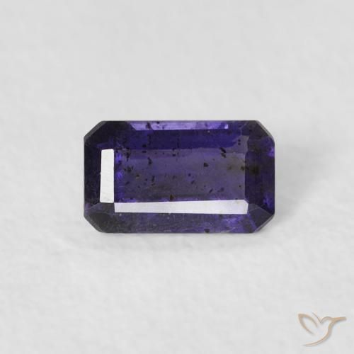 0.25ct Naturale Melanzane Viola Iolite, Taglio smeraldo, VS-SI