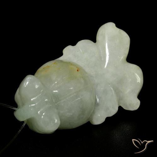 Giada Verde grigiastro naturale da 27.41 ct, Taglio a fantasia, Traslucido