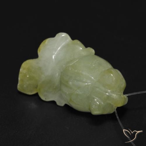 21.61ct Naturale Verde caldo Giada, Taglio a fantasia, Traslucido