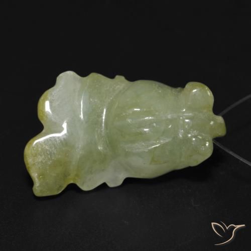 Giada Verde caldo naturale da 21.61 ct, Taglio a fantasia, Traslucido