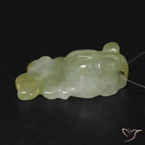 Giada Verde caldo naturale da 21.61 ct, Taglio a fantasia, Traslucido