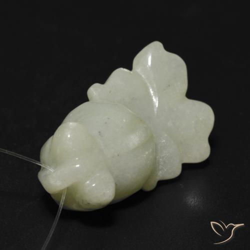 21.36ct Naturale Verde caldo Giada, Taglio a fantasia, Traslucido