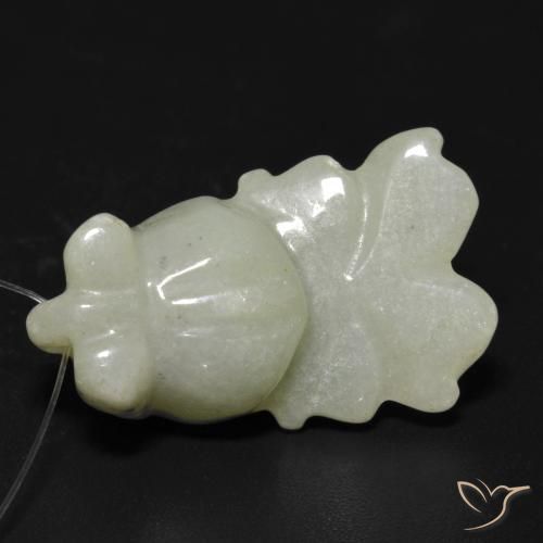 Giada Verde caldo naturale da 21.36 ct, Taglio a fantasia, Traslucido