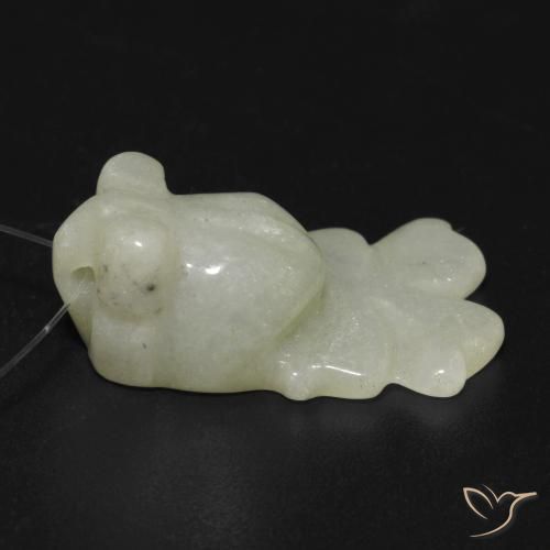 Giada Verde caldo naturale da 21.36 ct, Taglio a fantasia, Traslucido