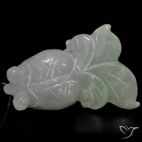 Giada Verde medio naturale da 49.39 ct, Taglio a fantasia, Traslucido