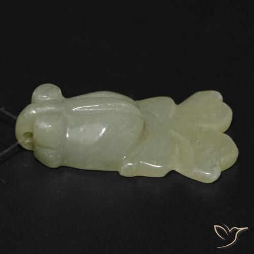 Giada Verde giallastro naturale da 24.98 ct, Taglio a fantasia, Traslucido