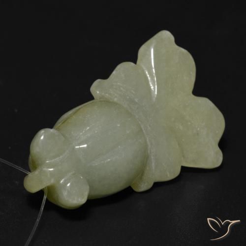 Giada Verde giallastro naturale da 24.98 ct, Taglio a fantasia, Traslucido