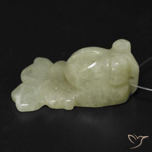 Giada Verde oliva naturale da 37.99 ct, Taglio a fantasia, Traslucido