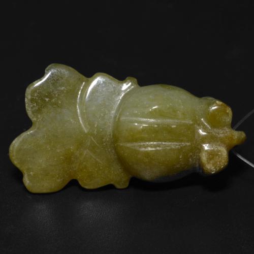 Giada Verde giallastro naturale da 27.81 ct, Forma fantasia, Traslucido