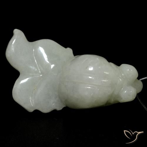 Giada Verde medio naturale da 43.55 ct, Taglio a fantasia, Traslucido
