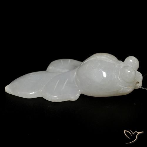 Giada Bianco grigio naturale da 64.19 ct, Taglio a fantasia, Traslucido