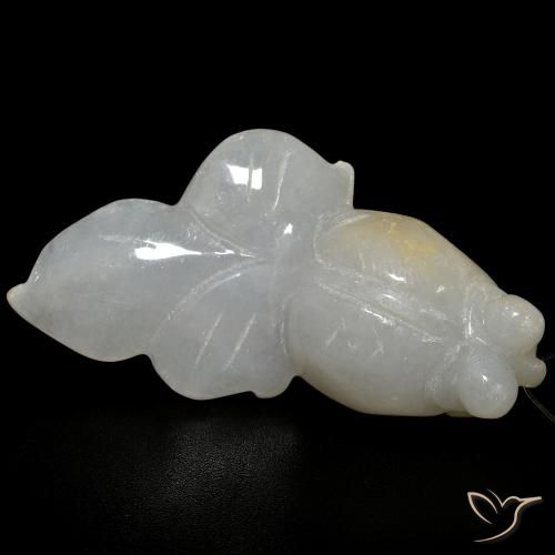Giada Bianco grigio naturale da 64.19 ct, Taglio a fantasia, Traslucido