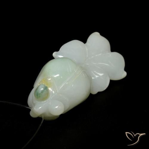 68.00ct Naturale Verde grigiastro Giada, Taglio a fantasia, Traslucido