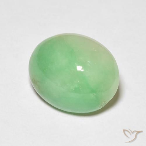 Giada Verde caldo naturale da 4.36 ct, Ovale, Opaco