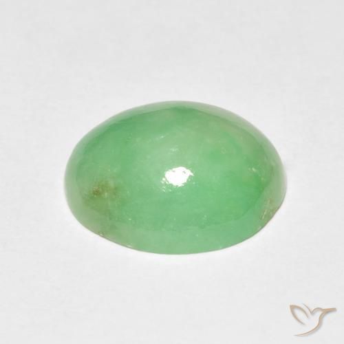 Giada Verde caldo naturale da 4.36 ct, Ovale, Opaco