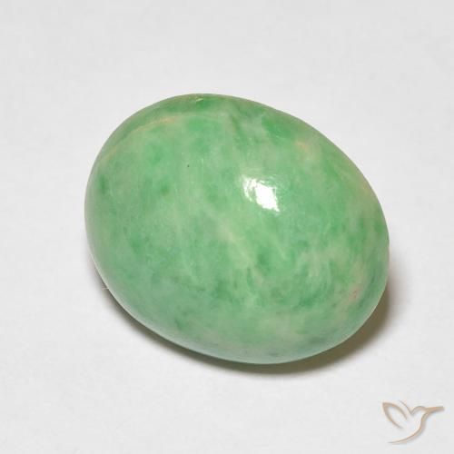 Giada Verde caldo naturale da 4.83 ct, Ovale, Opaco