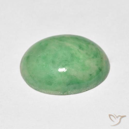 Giada Verde caldo naturale da 4.83 ct, Ovale, Opaco