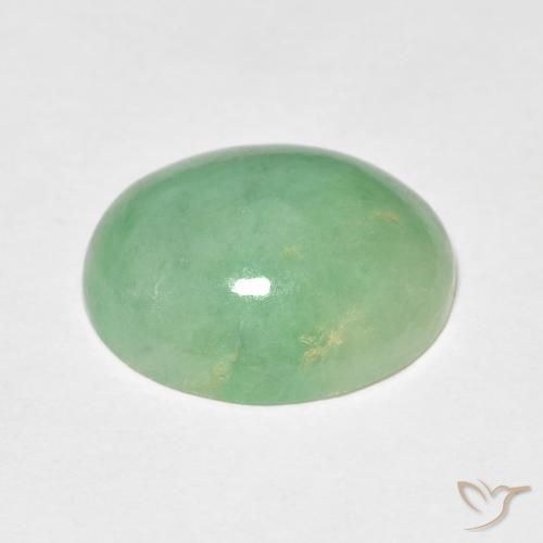 Giada Verde chiaro naturale da 4.93 ct, Ovale, Opaco