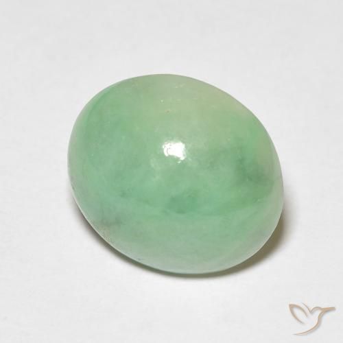 Giada Verde chiaro naturale da 4.69 ct, Ovale, Opaco