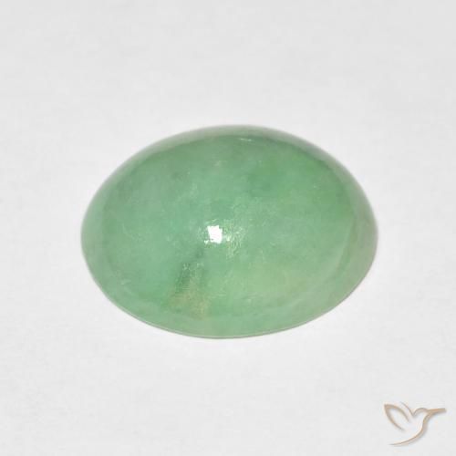 Giada Verde chiaro naturale da 4.69 ct, Ovale, Opaco