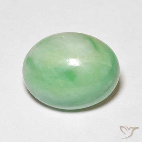 5.09ct Naturale Verde caldo Giada, Ovale, Opaco