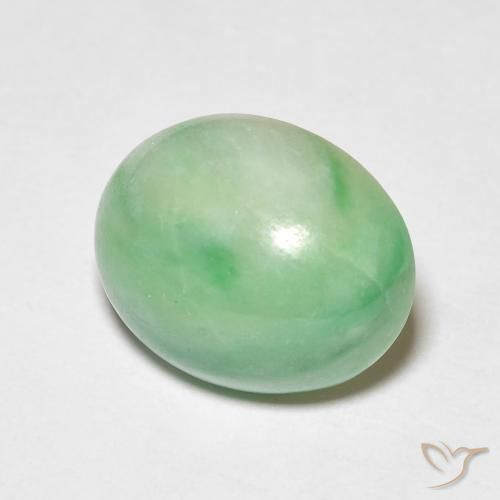 Giada Verde caldo naturale da 5.09 ct, Ovale, Opaco