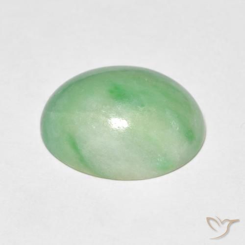 Giada Verde caldo naturale da 5.09 ct, Ovale, Opaco