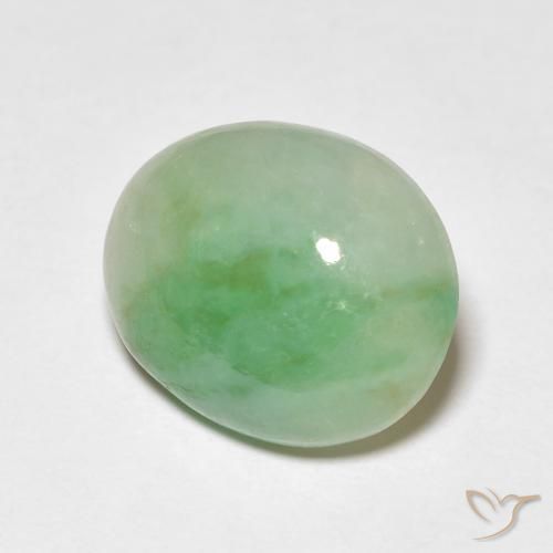 Giada Verde chiaro naturale da 4.15 ct, Ovale, Opaco