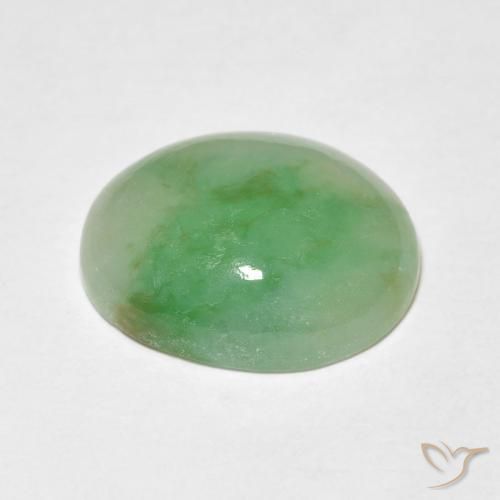 Giada Verde chiaro naturale da 4.15 ct, Ovale, Opaco