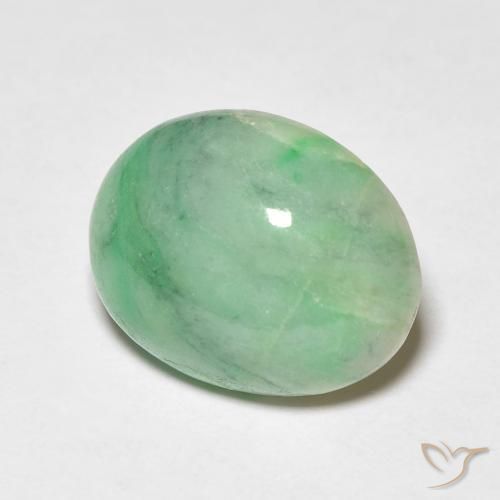 Giada Verde medio naturale da 4.88 ct, Ovale, Opaco