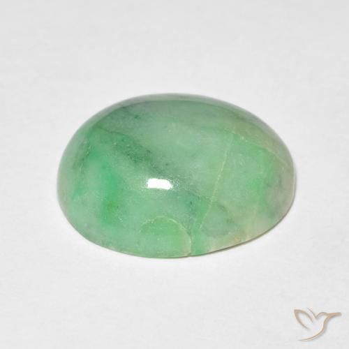 Giada Verde medio naturale da 4.88 ct, Ovale, Opaco