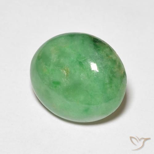 Giada Verde medio naturale da 4.21 ct, Ovale, Opaco
