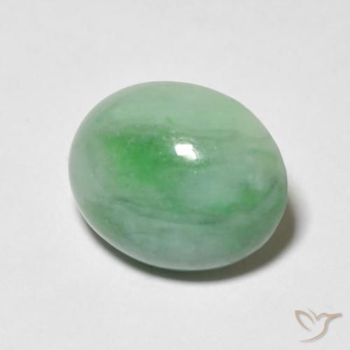 Giada Verde chiaro naturale da 4.69 ct, Ovale, Opaco