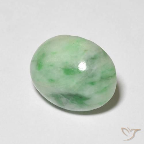 Giada Verde caldo naturale da 4.38 ct, Ovale, Opaco