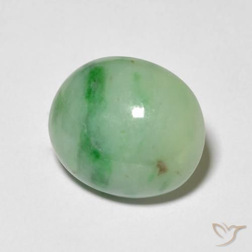 Giada Verde chiaro naturale da 4.85 ct, Ovale, Opaco